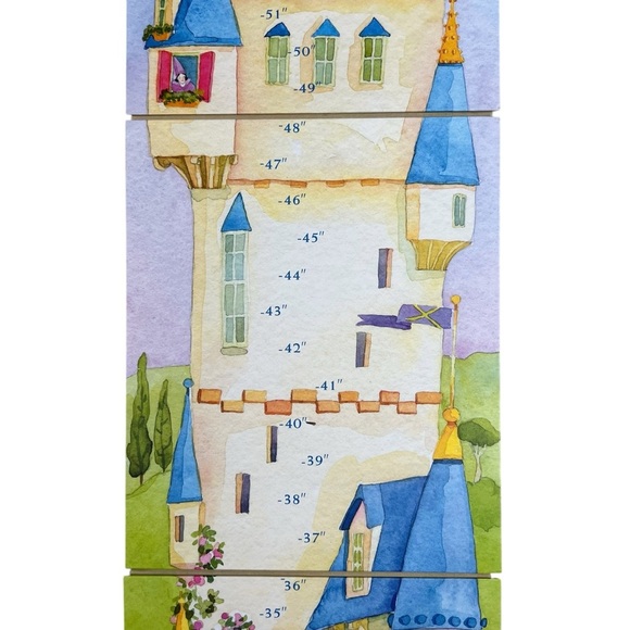 Keepsake Girls Fairytale Castle Princess Wall Hanging Growth Height Chart - Picture 4 of 11